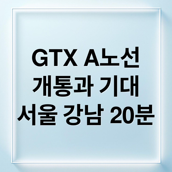 GTX A노선
개통과 기대
서울 강남 20분 (GTX A노선 개통 효과)