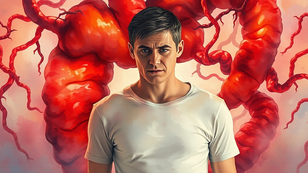 크론병의 원인과 위험 요인은? (watercolor 스타일)