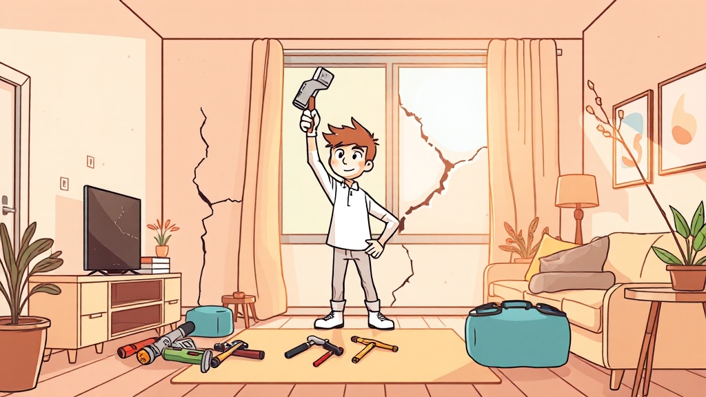 입주 전/후 하자 점검 및 관리 (cartoon 스타일)