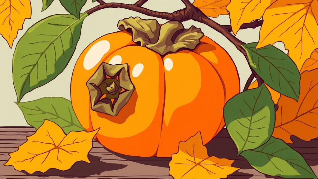 단감 맛있게 먹는 법 (illustration 스타일)