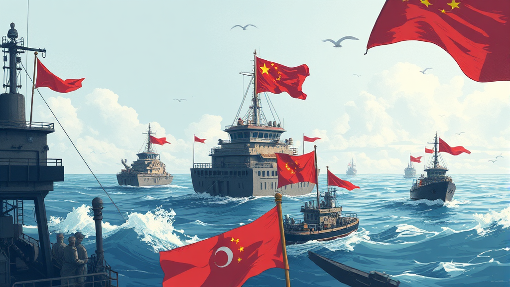 서해 구조물 문제 현황 (illustration 스타일)