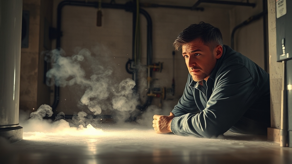 난방 배관 누수 점검 및 수리 (realistic 스타일)