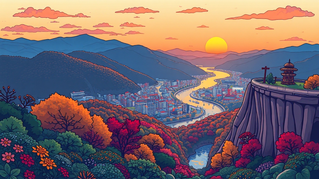 주변 연계 관광지 추천 (cartoon 스타일)