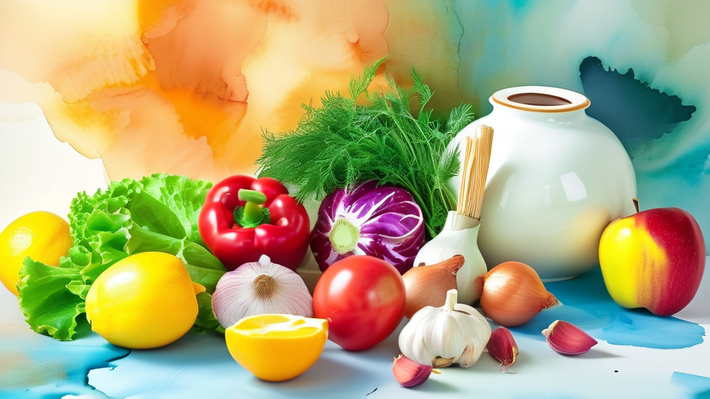 기관지 건강을 위한 현명한 식습관 (watercolor 스타일)