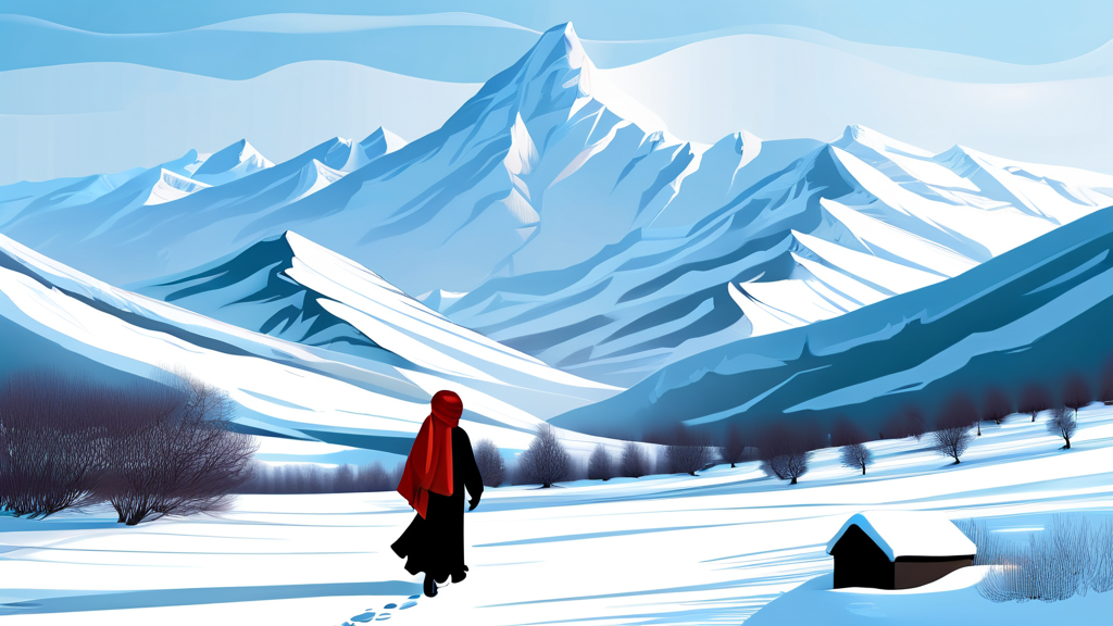 아우라지 섶다리: 겨울에만 만나는 특별한 경험 (illustration 스타일)