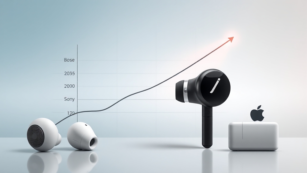 노이즈 캔슬링 성능 비교 (illustration 스타일)