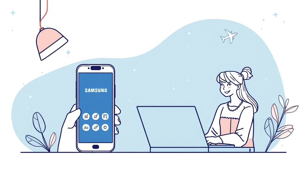 출장 서비스 예약 방법 (illustration 스타일)