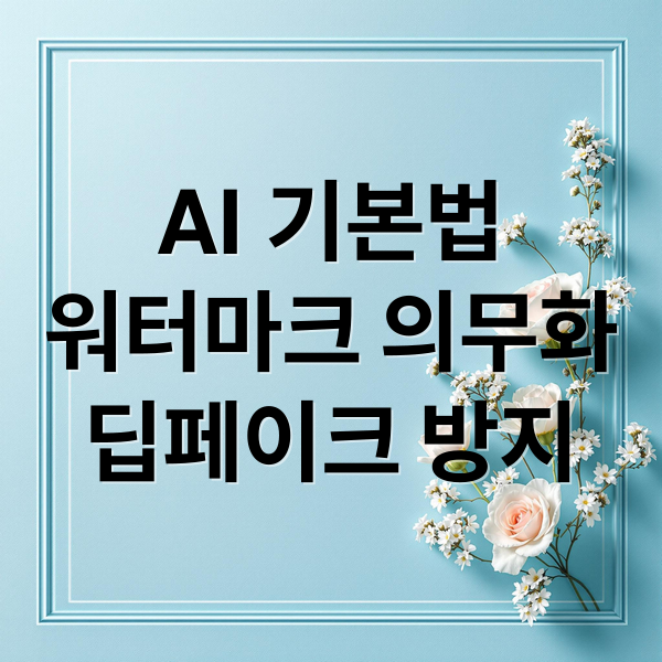 AI 기본법
워터마크 의무화
딥페이크 방지 (AI 기본법 워터마크 의무화)