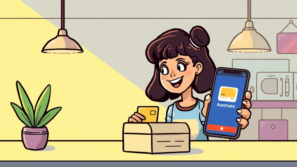 카드 자동납부 설정/변경 (cartoon 스타일)