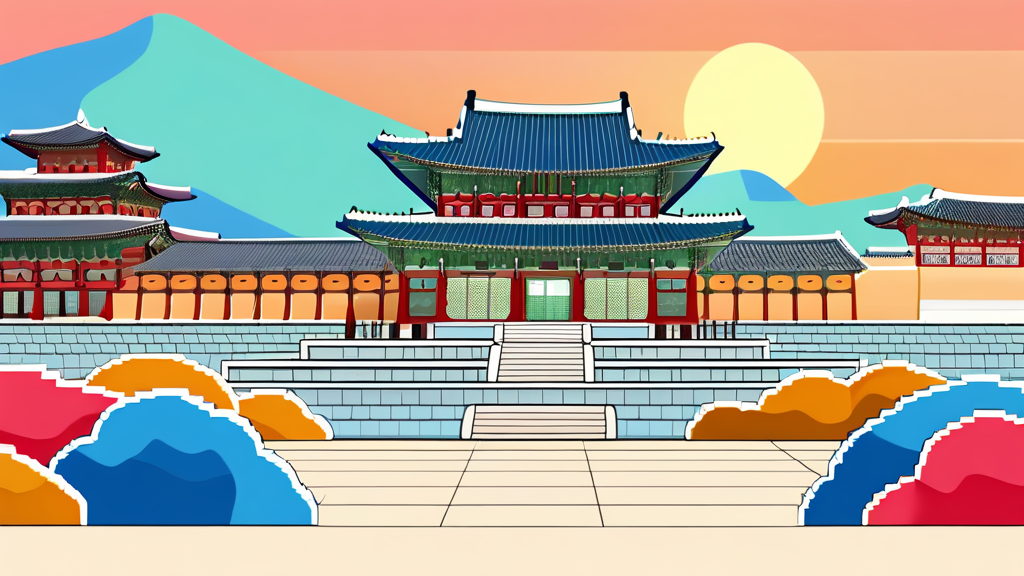 한복 착용 시 특별 혜택: 무료입장으로 더욱 즐겁게! (cartoon 스타일)