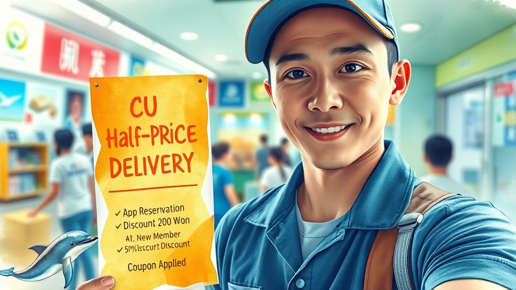 CU 반값택배 할인 혜택: 놓치면 손해! (watercolor 스타일)
