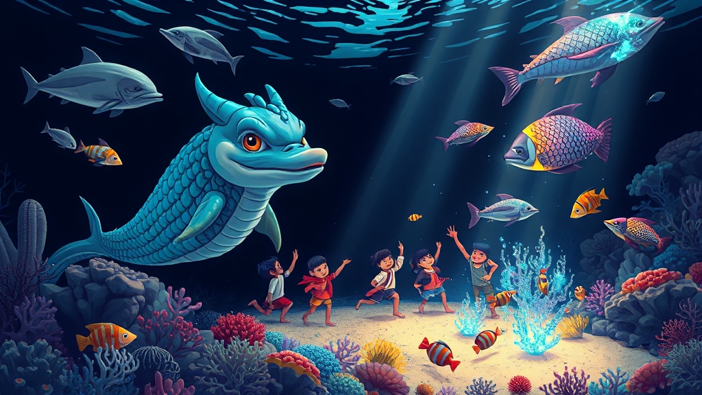 흥미진진한 이야기와 등장인물 (illustration 스타일)