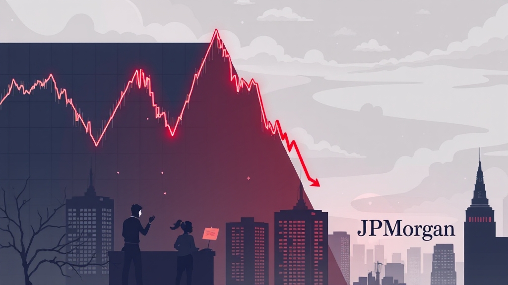 JP모건 경고, 왜 주가 하향 조정? (illustration 스타일)