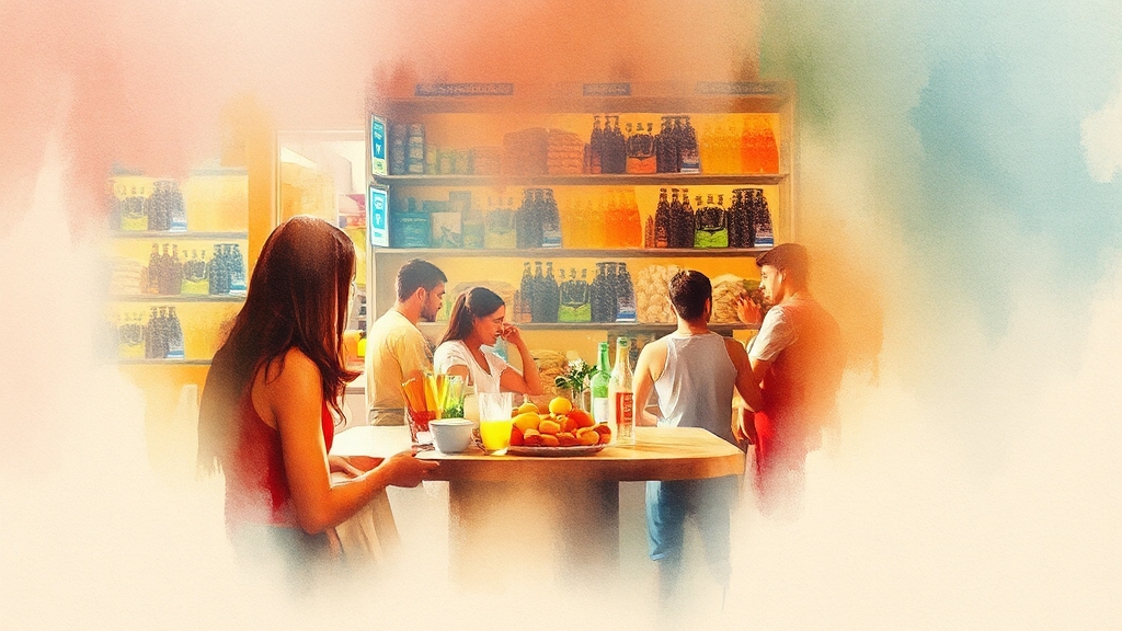 식비 절약 꿀팁 (watercolor 스타일)