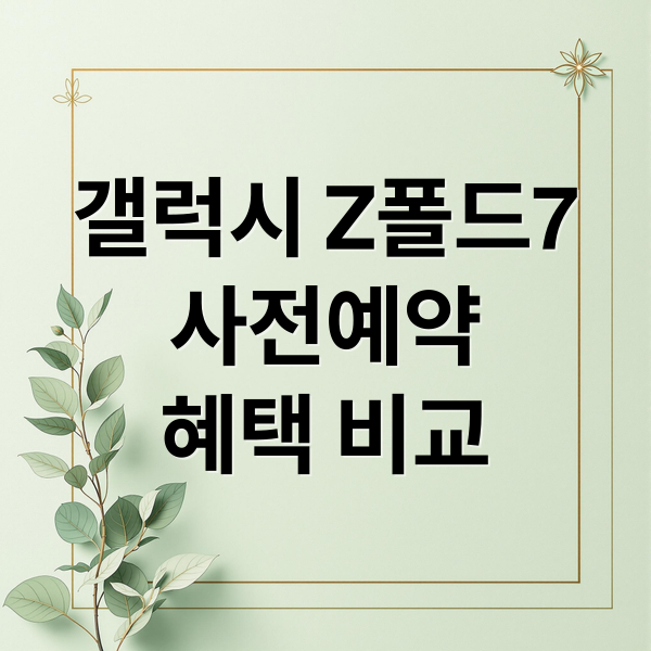 갤럭시 Z폴드7
사전예약
혜택 비교 (갤럭시 Z폴드7 사전예약 비교)