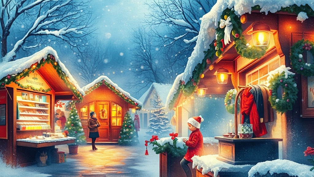 크리스마스 마켓 꿀팁 (watercolor 스타일)