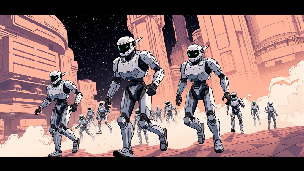 사람을 닮은 미래 기술, 휴머노이드 로봇의 시작 (illustration 스타일)