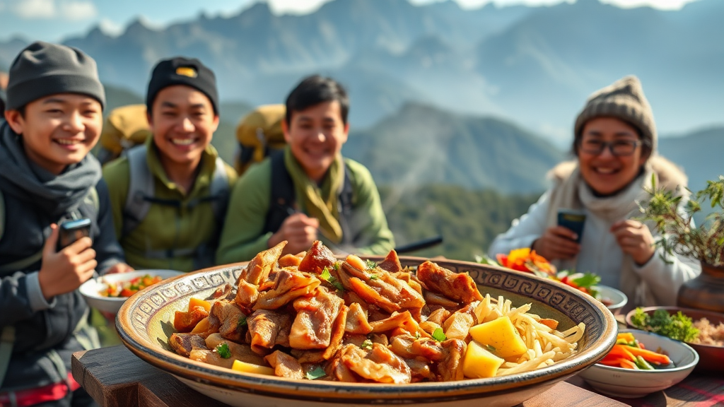 초당산 등산 후 맛집 방문 (realistic 스타일)