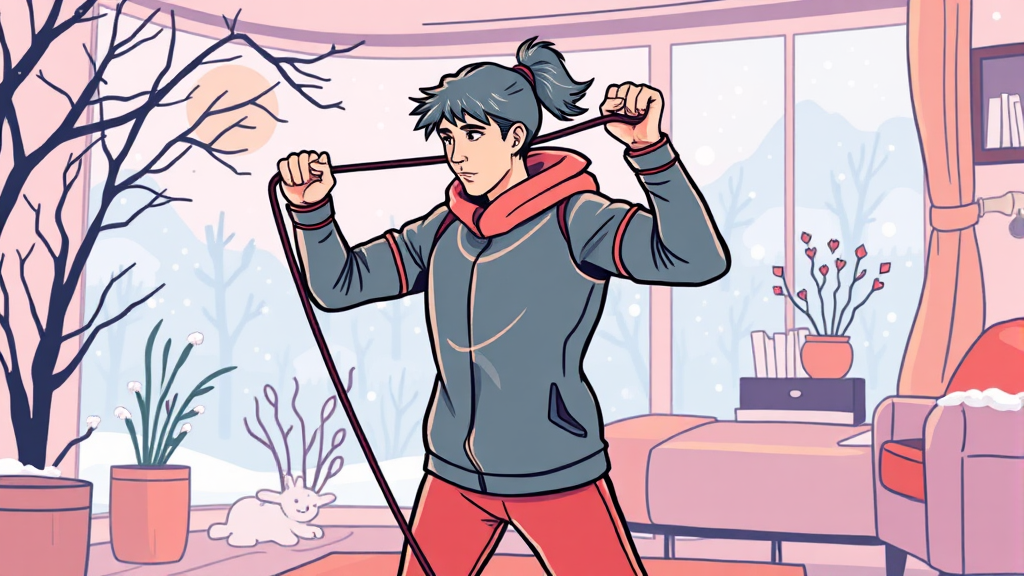 세라밴드 활용 홈트 (illustration 스타일)