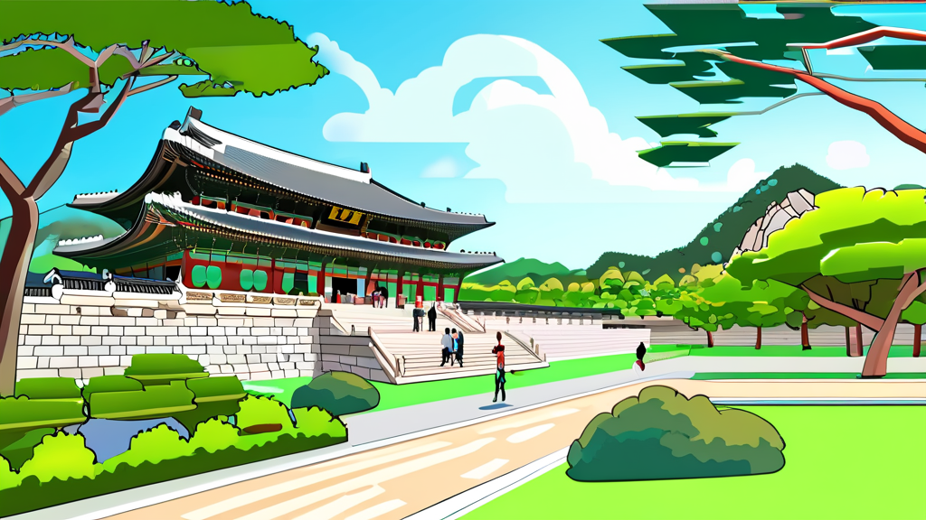 역사, 문화, 자연 속에서 즐기는 어린이날 나들이 명소 (cartoon 스타일)