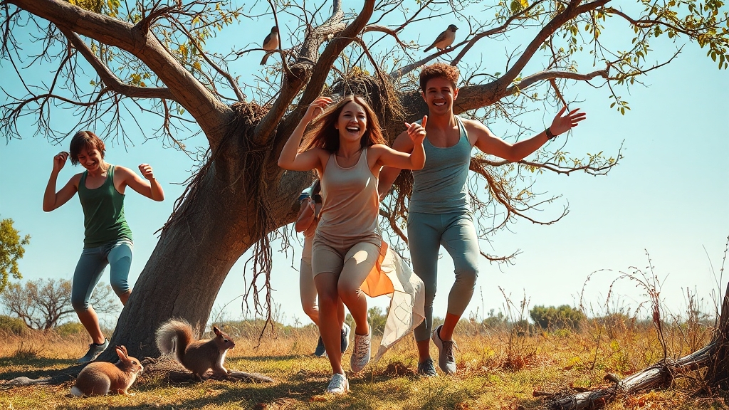 신체 활동: 불안 해소를 위한 움직임 (realistic 스타일)