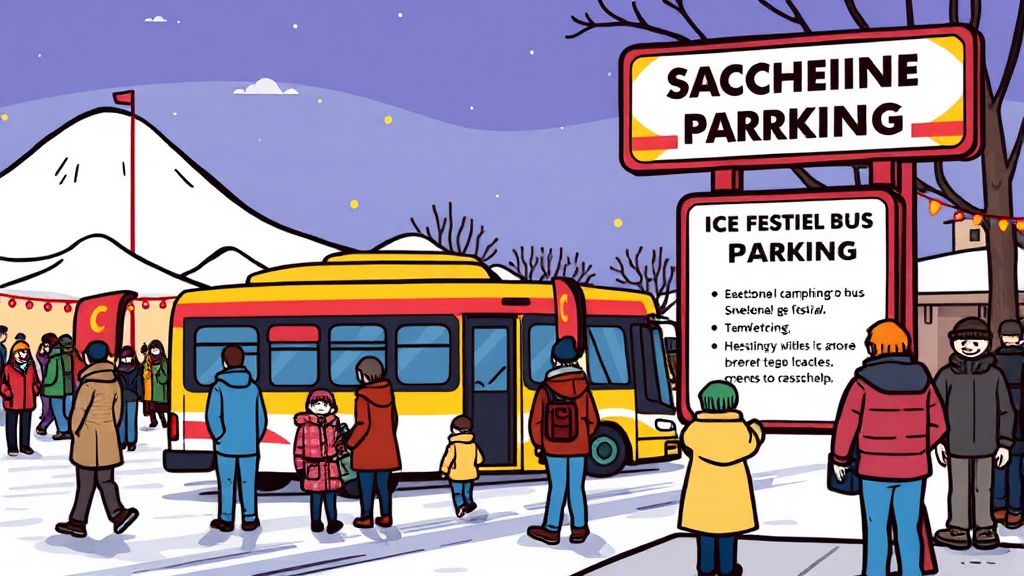 교통, 주차 정보 및 셔틀버스 (cartoon 스타일)