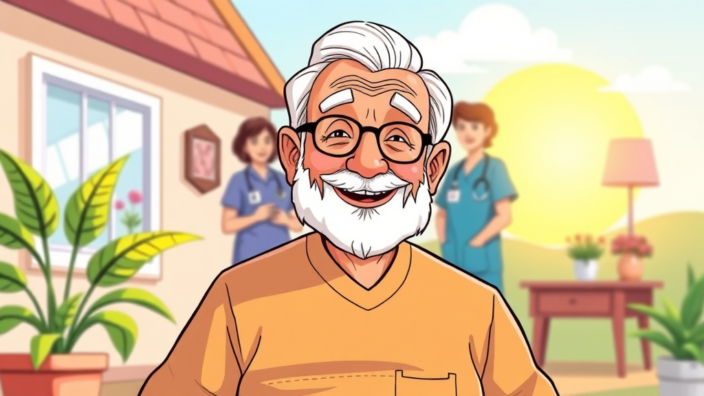 장기요양 서비스 인프라 확충 (cartoon 스타일)