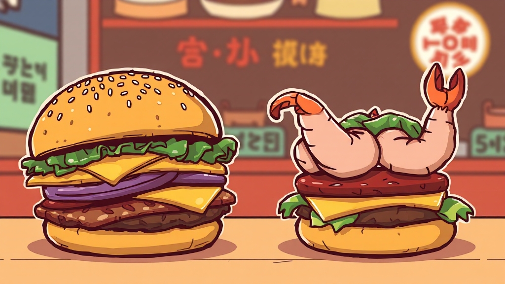 롯데리아 대표 메뉴 파헤치기 (cartoon 스타일)