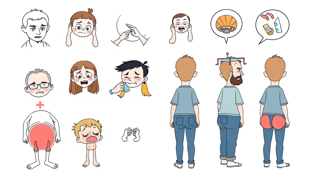 수술 방법별 통증 차이 (illustration 스타일) (재시도)