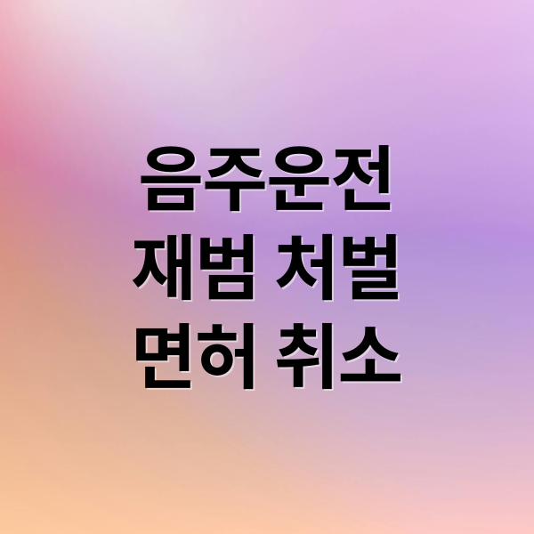 음주운전
재범 처벌
면허 취소 (음주운전 재적발 면허취소)