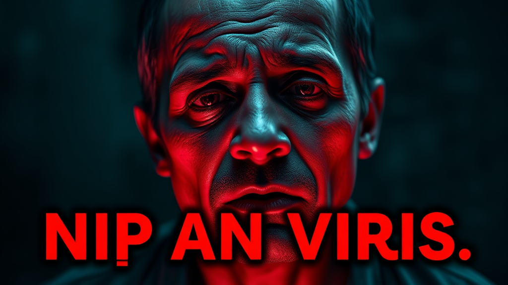 니파 바이러스 주요 증상 (realistic 스타일)