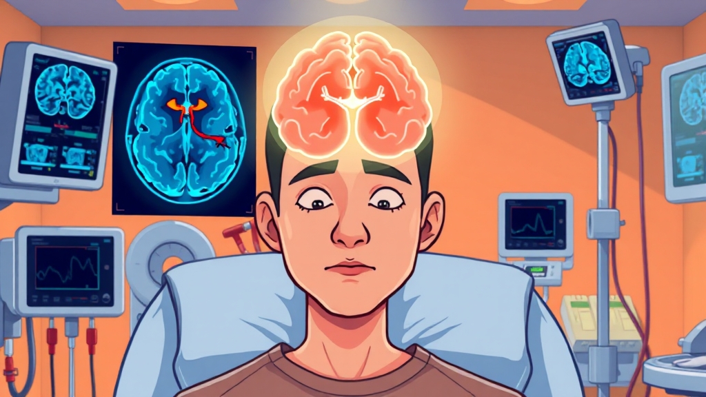 뇌경색, 진단 방법과 검사 과정 (cartoon 스타일)