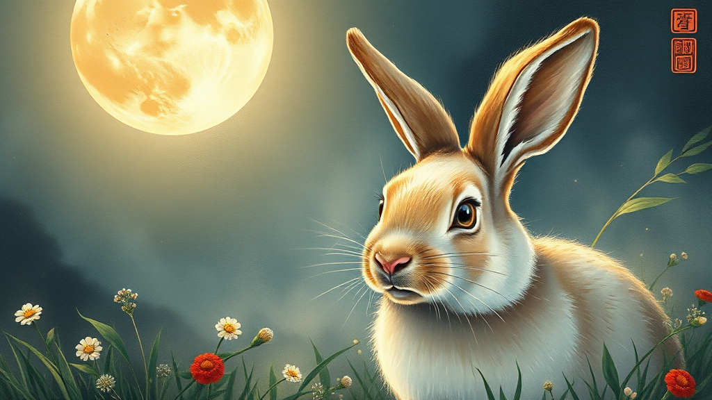 토끼띠 운세: 내면의 성장 (realistic 스타일)