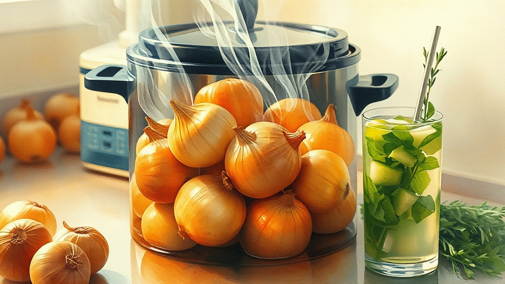 집에서 양파즙 만들기! (watercolor 스타일)